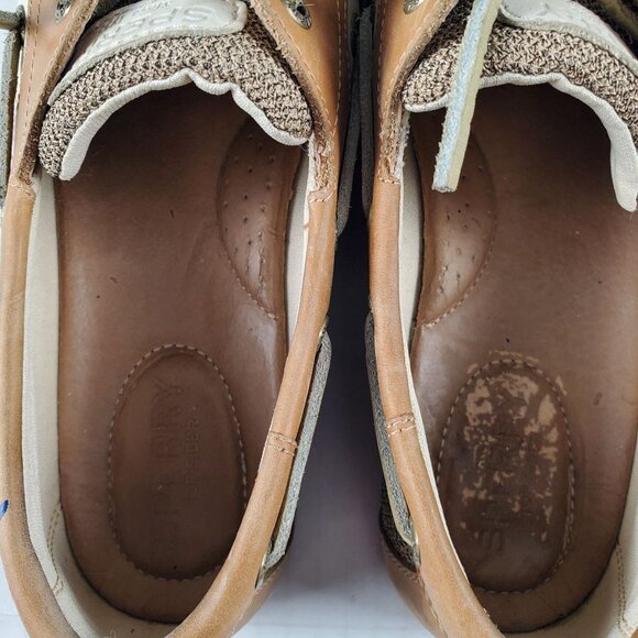 Sperry Topsiders Women's STS95589 Tan Leather Slip On Loafer Boat Shoes US 7.5M - Picture 8 of 10